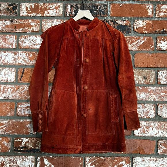 Vintage rust suede peacoat - Picture 1 of 13